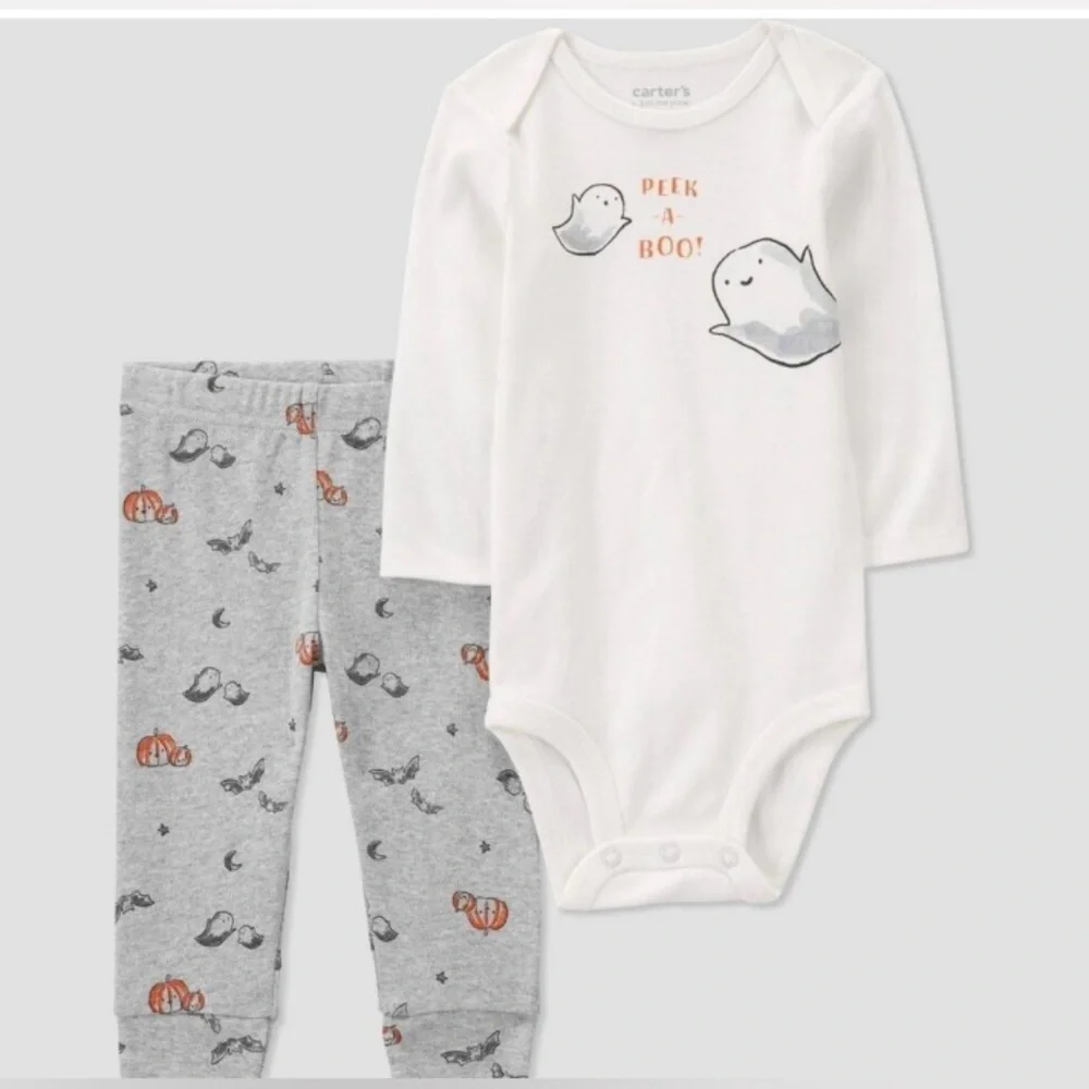 Carters Baby Two Piece Peek a Boo Halloween Set Size 3 M NWOT
